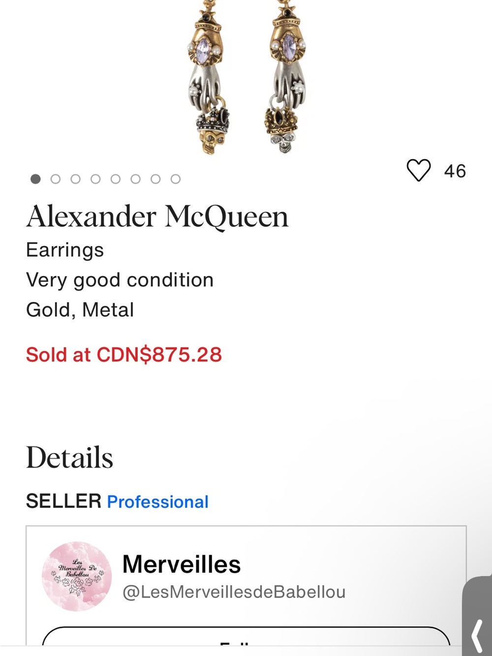 Vintage Authentic Alexander McQueen Earrings